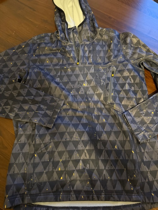 Burton Other - Burton Gray Pullover Hoodie with Yellow Speckle Accents - large
